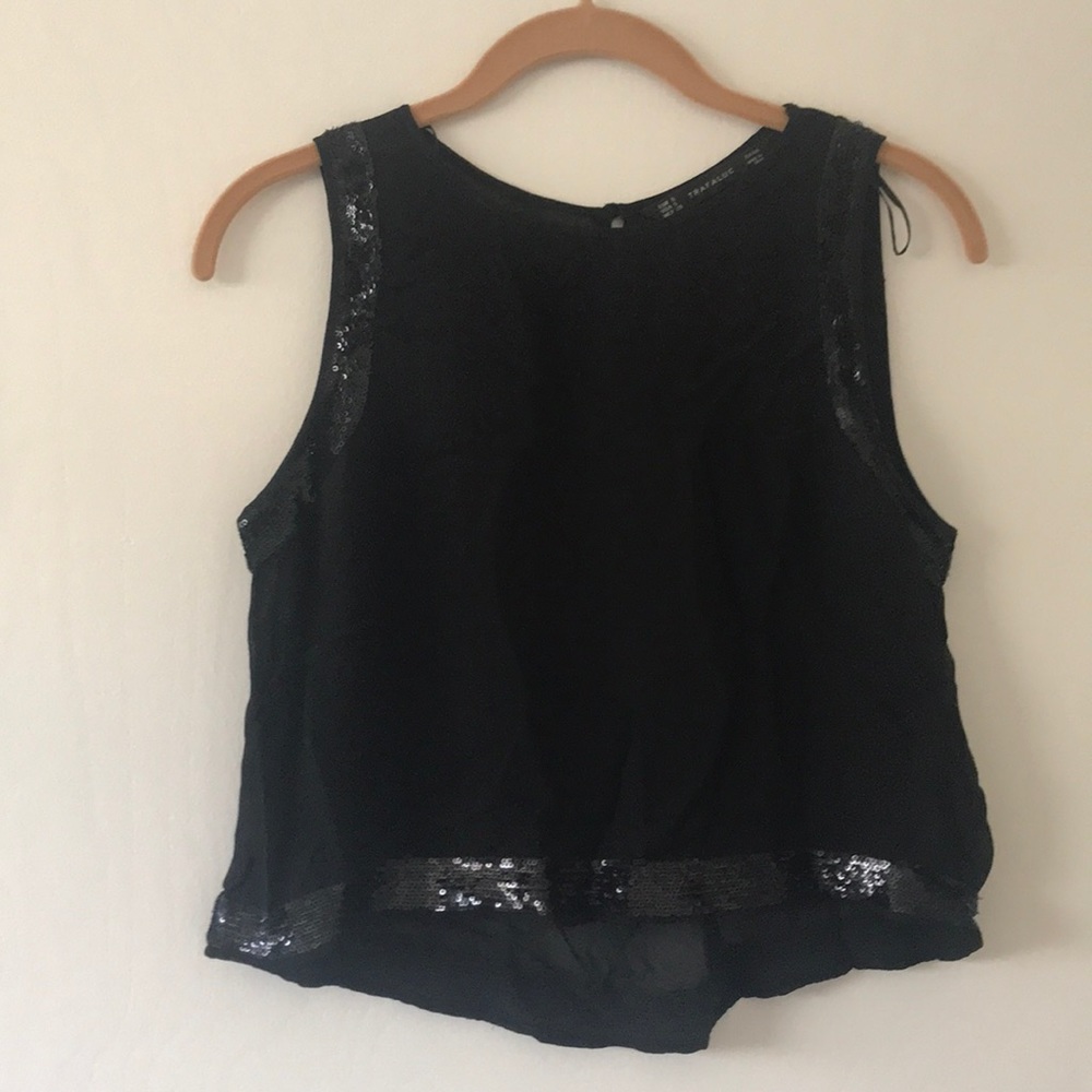 Zara Sleeveless Blouse with Sequined Trims